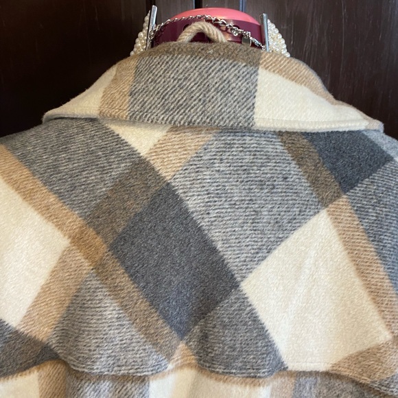 Ladies brown & grey plaid jacket Sz. L - Picture 5 of 14